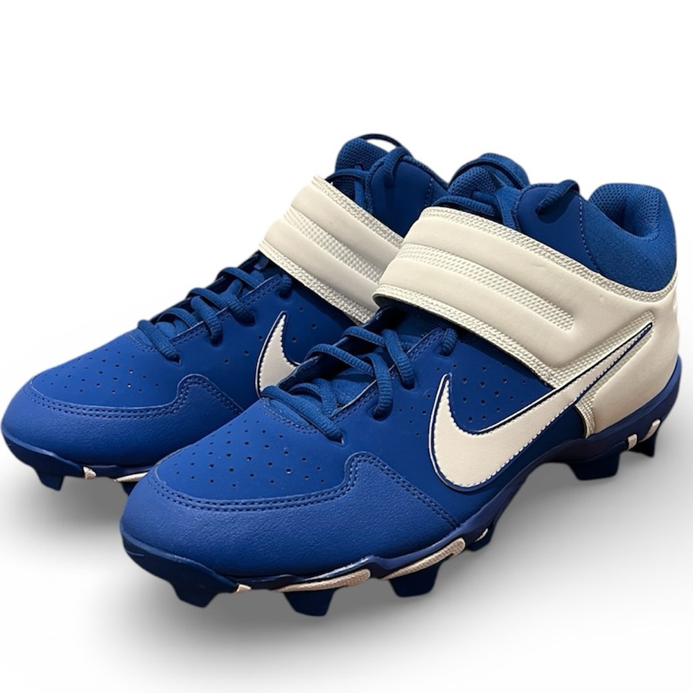 Nike Alpha Huarache Varsity Keystone Mid Baseball Cleats Blue White Size 12